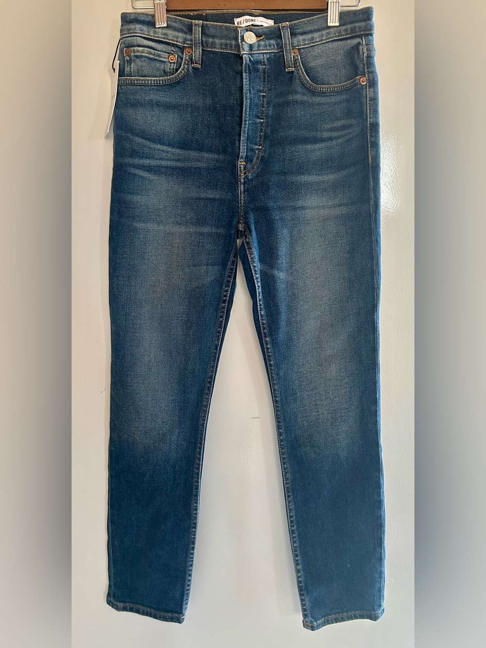 NWT ReDone High Rise Ankle Cropped straight leg jeans Sz 27